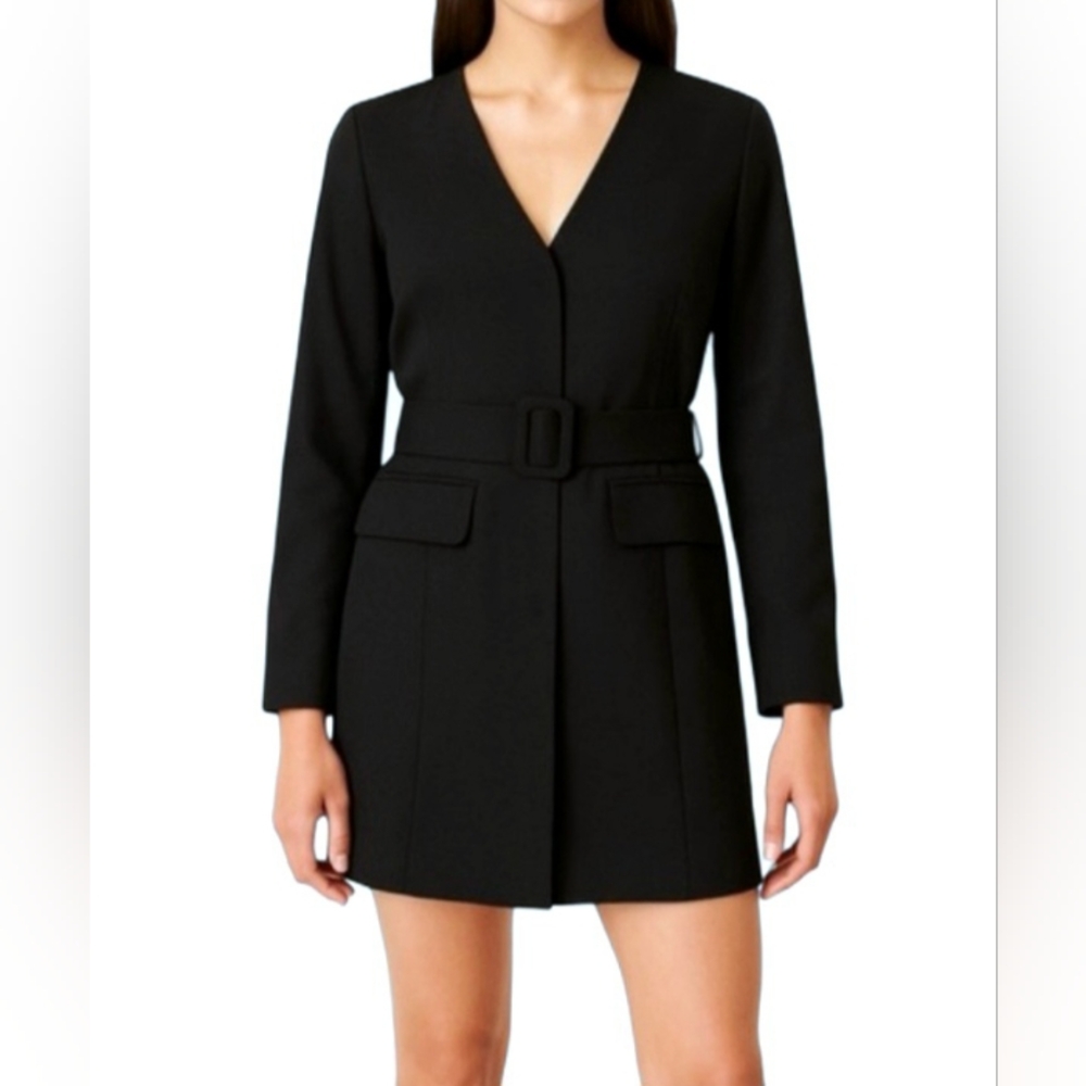 NWT Abercrombie & Fitch Women's Black Belted Blazer Mini Dress Size L/P